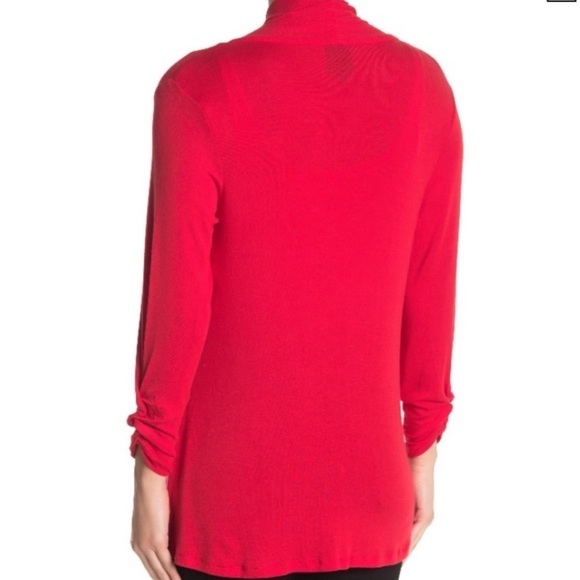 NWT Bobeau Ruched Sleeve Knit Cardigan Size Medium - Picture 3 of 7